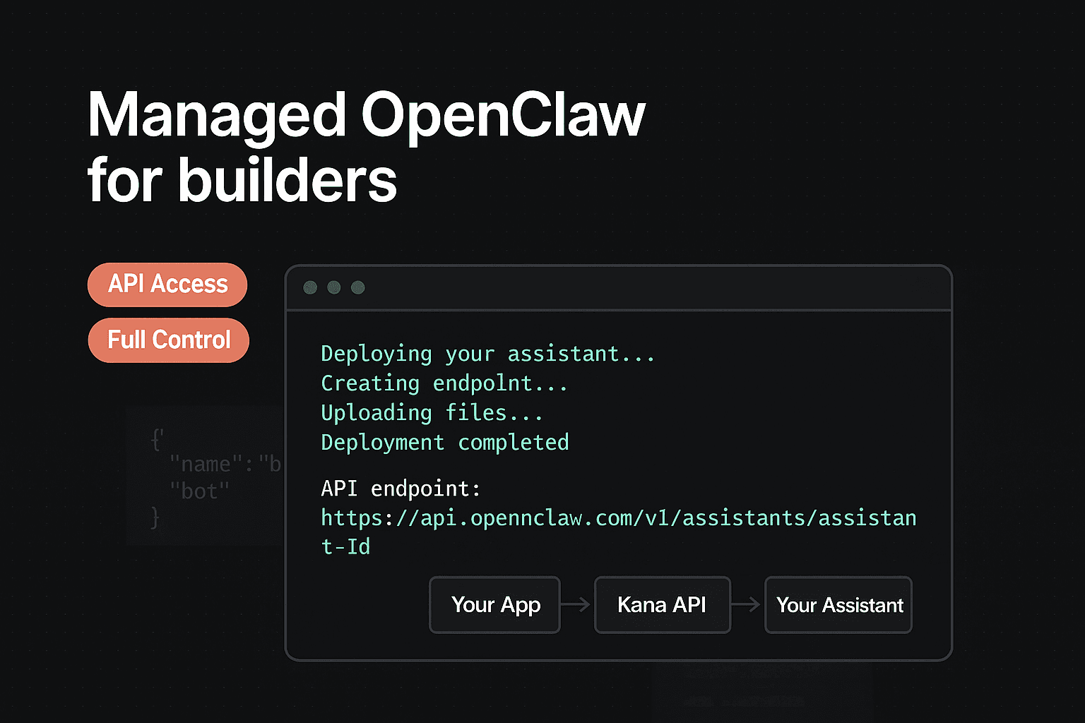 Developer managed OpenClaw hosting with full API access, custom skills, and self-healing infrastructure
